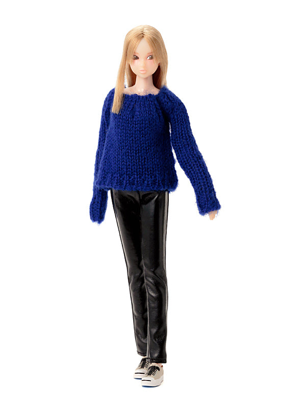 Dress: Short length Bulky Knit, Blue for momoko / ショート丈バルキーニット ブルー