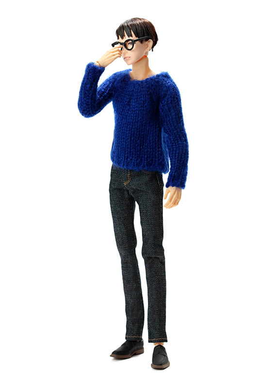Dress: Short length Bulky Knit, Blue for momoko / ショート丈バルキーニット ブルー