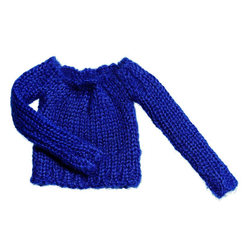 Dress: Short length Bulky Knit, Blue for momoko / ショート丈バルキーニット ブルー