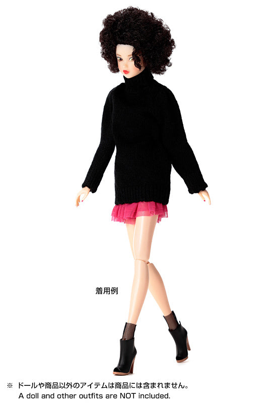 Dress: Knit Tunic for momoko, Black. /ニットチュニック ブラック