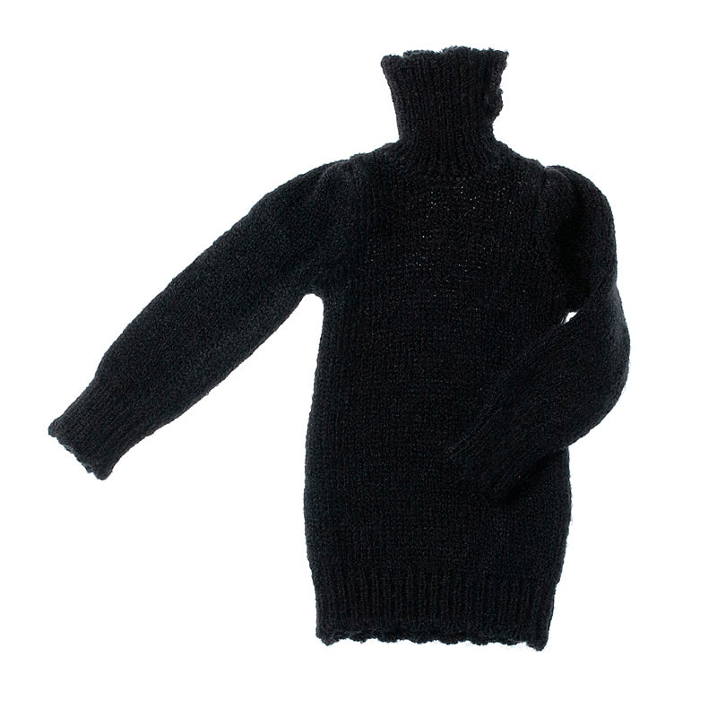 Dress: Knit Tunic for momoko, Black. /ニットチュニック ブラック