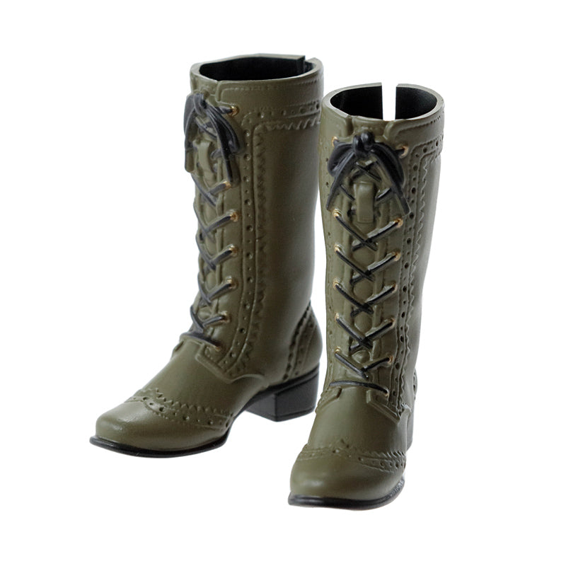 Mid-Calf Lace-Up Boots, Olive-Green / レースアップミドルブーツ オリーブグリーン
