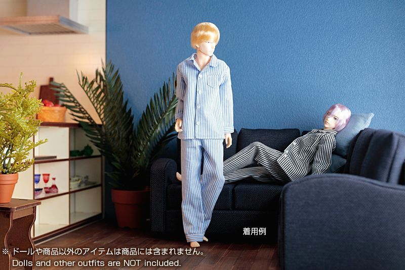 Dress: Men's Pajamas, Black Stripe / メンズパジャマ ブラックストライプ