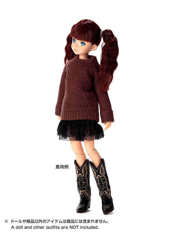 Dress: Moss Stitch Knit Pullover for ruruko, Cocoa. /鹿の子プルオーバーニット ココア