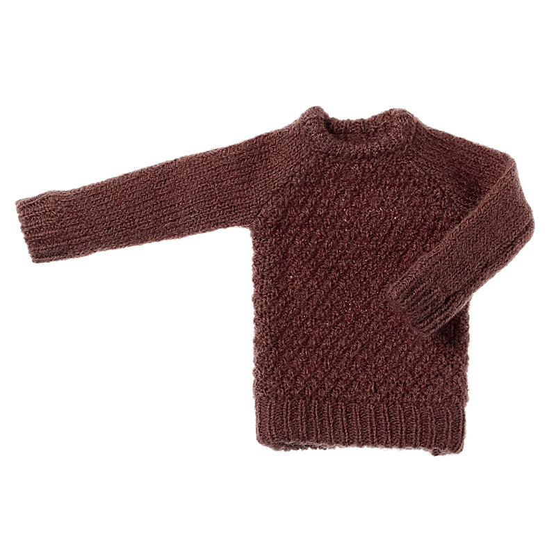 Dress: Moss Stitch Knit Pullover for ruruko, Cocoa. /鹿の子プルオーバーニット ココア