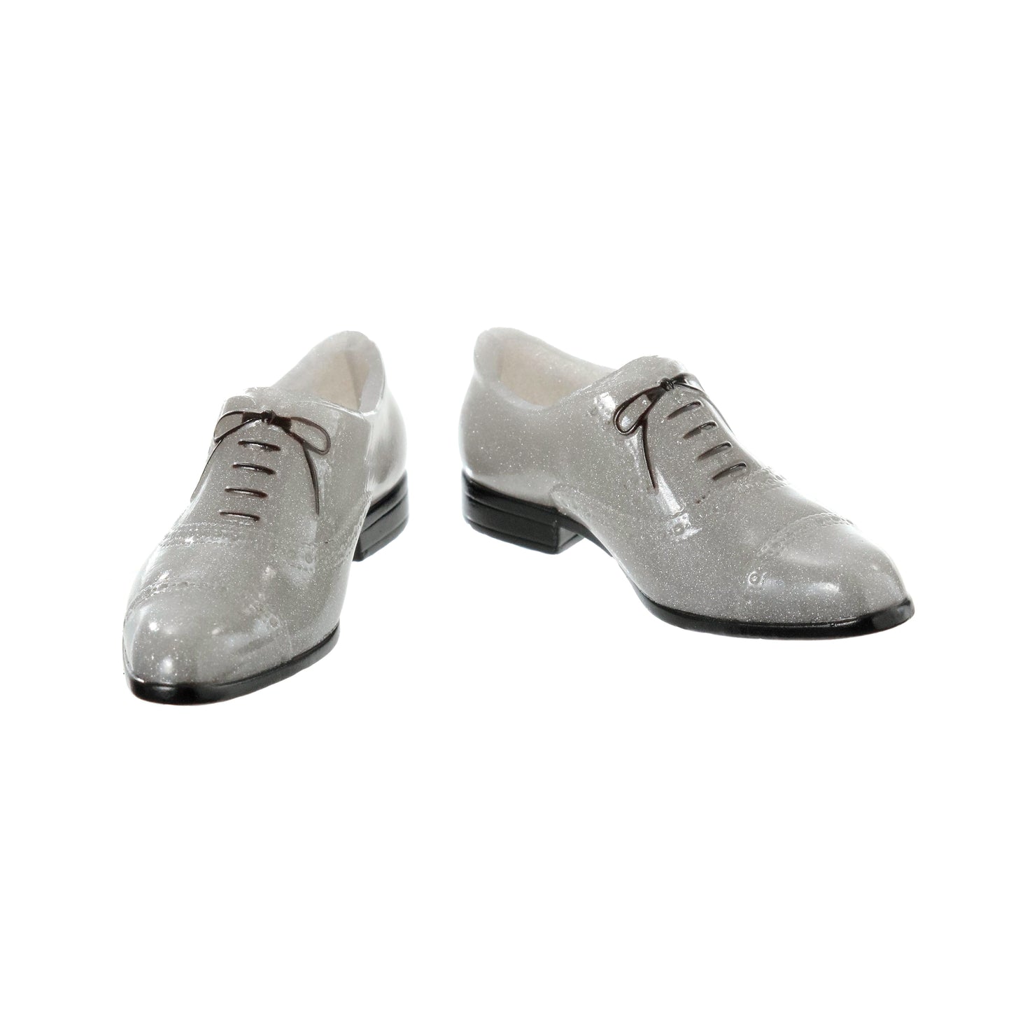 Men's Straight Tip Shoes, Glittering-Silver / メンズストレートチップ シルバーラメ
