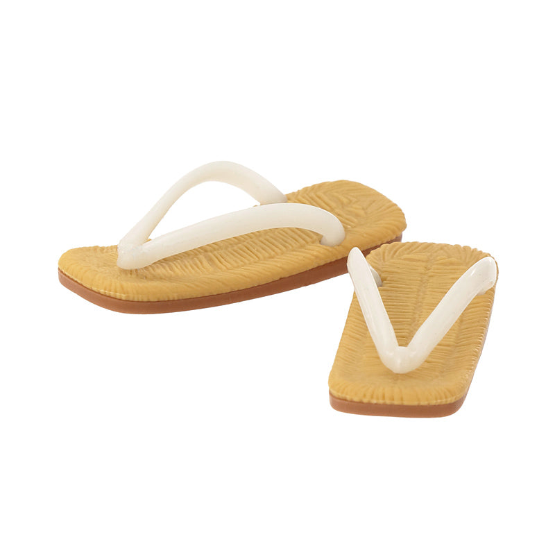 Men's ZOURI, Beige × White Strap / メンズぞうり ベージュ×鼻緒ホワイト