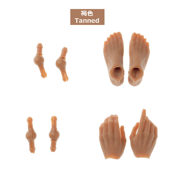 PetWORKs Boys "Hands & Feet Set" for PW-28/29BODY, Tanned /六分の一男子図鑑 PW-28/29BODY手先・足先セット(★褐色)