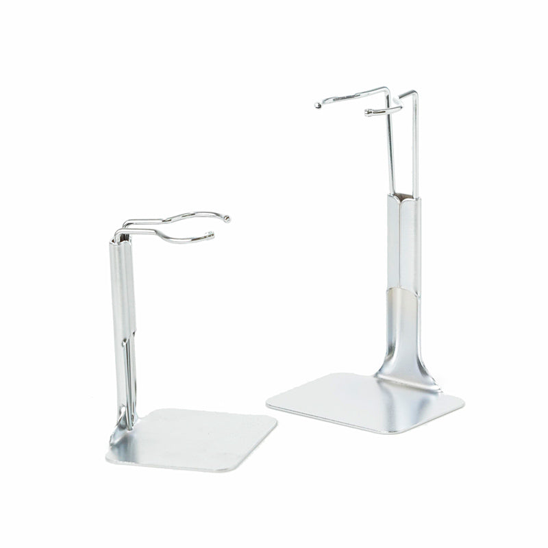 Cuties, metal doll stand D/Wide Type (Chrome Plating) including 2 stands, suitable for Obitsu 11cm body / キューティーズ ドールスタンド D/ワイドタイプ(クロームメッキ) 2本セット