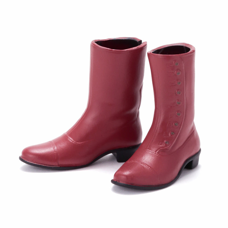 Sekiguchi shoes, Button Short Boots, Red / ボタンアップブーツ レッド
