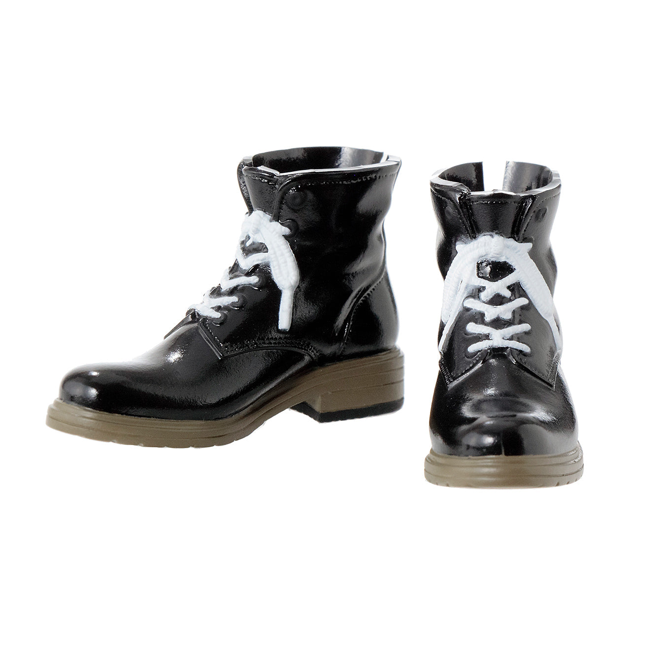 Men's Work Boots, Enamel Black, White Shoelaces / メンズワークブーツ エナメルブラック 靴紐ホワイト