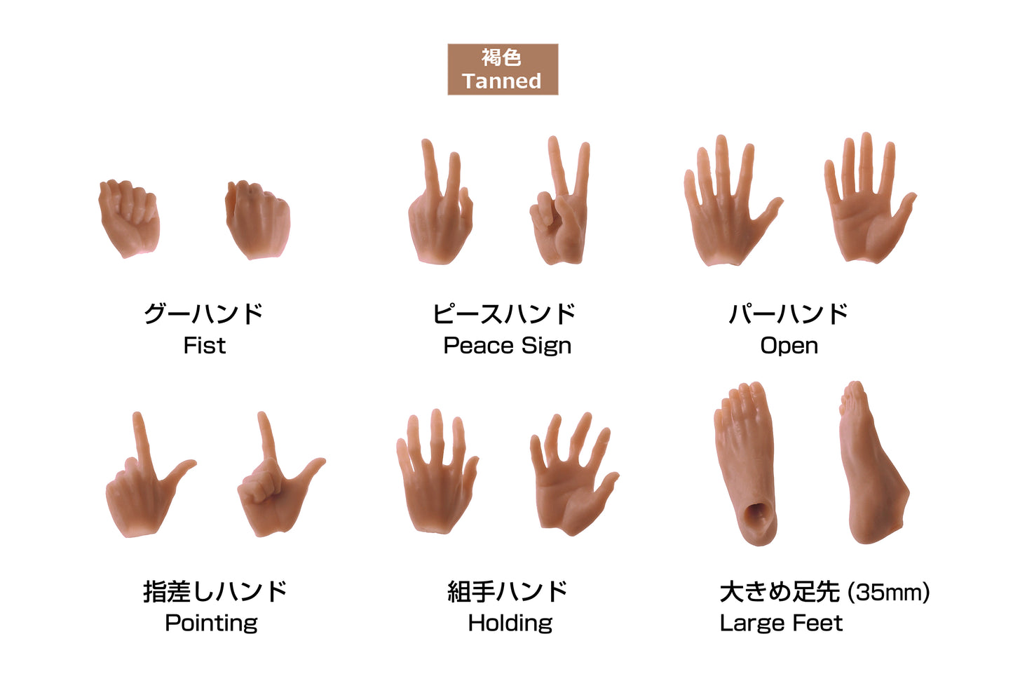 PetWORKs Boys, "Hands & Feet Set EX" for PW-28/29BODY, Tanned / 手先・足先セット EX ★褐色